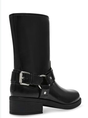 Dolce Vita Black Leather Harness Mid-Calf Boots